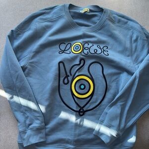 Loewe Blue and Yellow Graphic Crewneck Sweater
